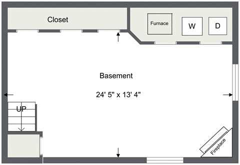 Floor plan for 1 bed, 1 bath, 875 sqft